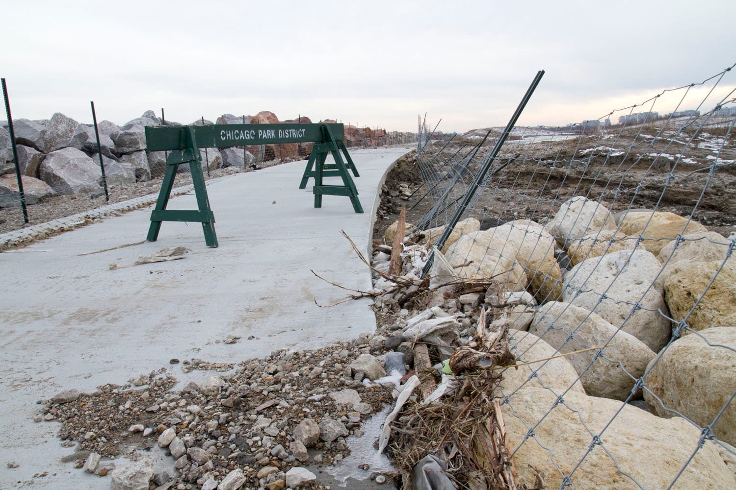 Storm damage Northerly Island